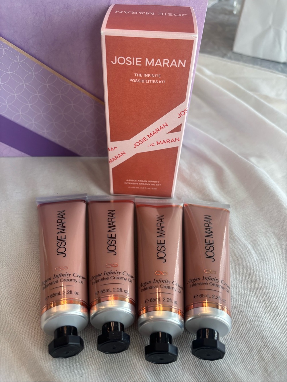 Josie Maran Argan Infinity Creamy Oil 4-Piece Gift Set 65mL x4 NIB